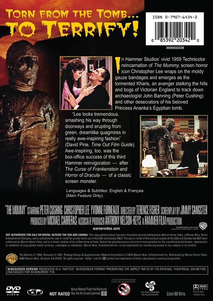The Mummy DVD Peter Cushing NEW
