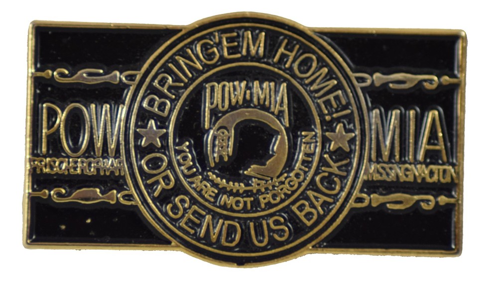 RECT POW/MIA HAT PIN