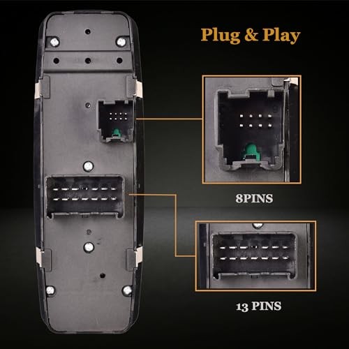 Driver Side Master Power Window Switch - 8Pins + 13Pins - Compatible with 2011