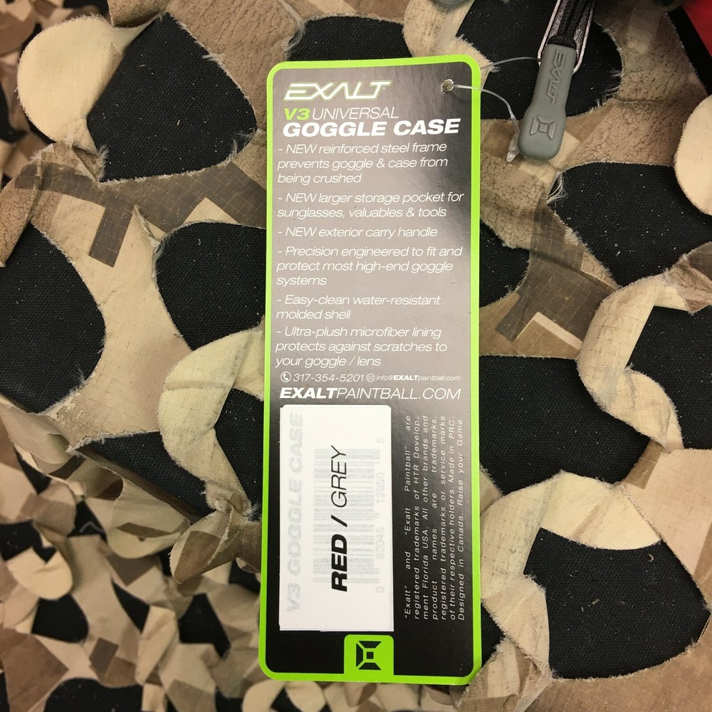 NEW Exalt V3 Universal Carbon Goggle Case - Red/Grey