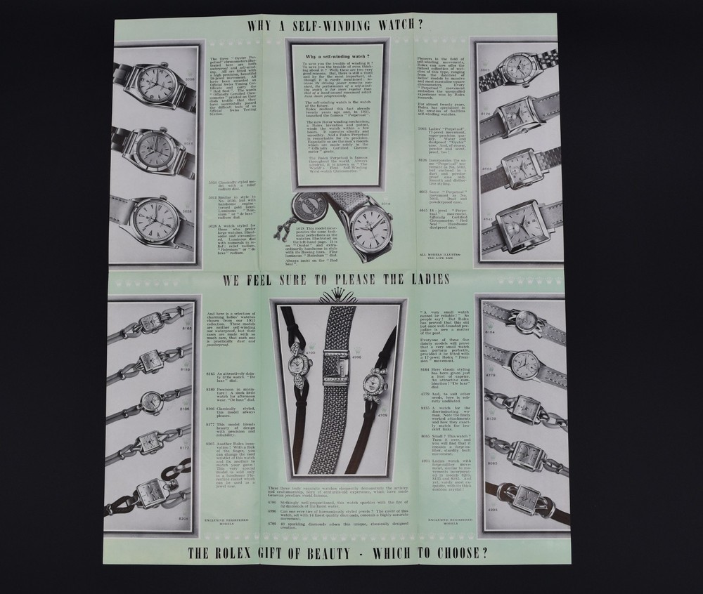 Rolex Brochure 1950s - 30 Exclusive, Registered Models