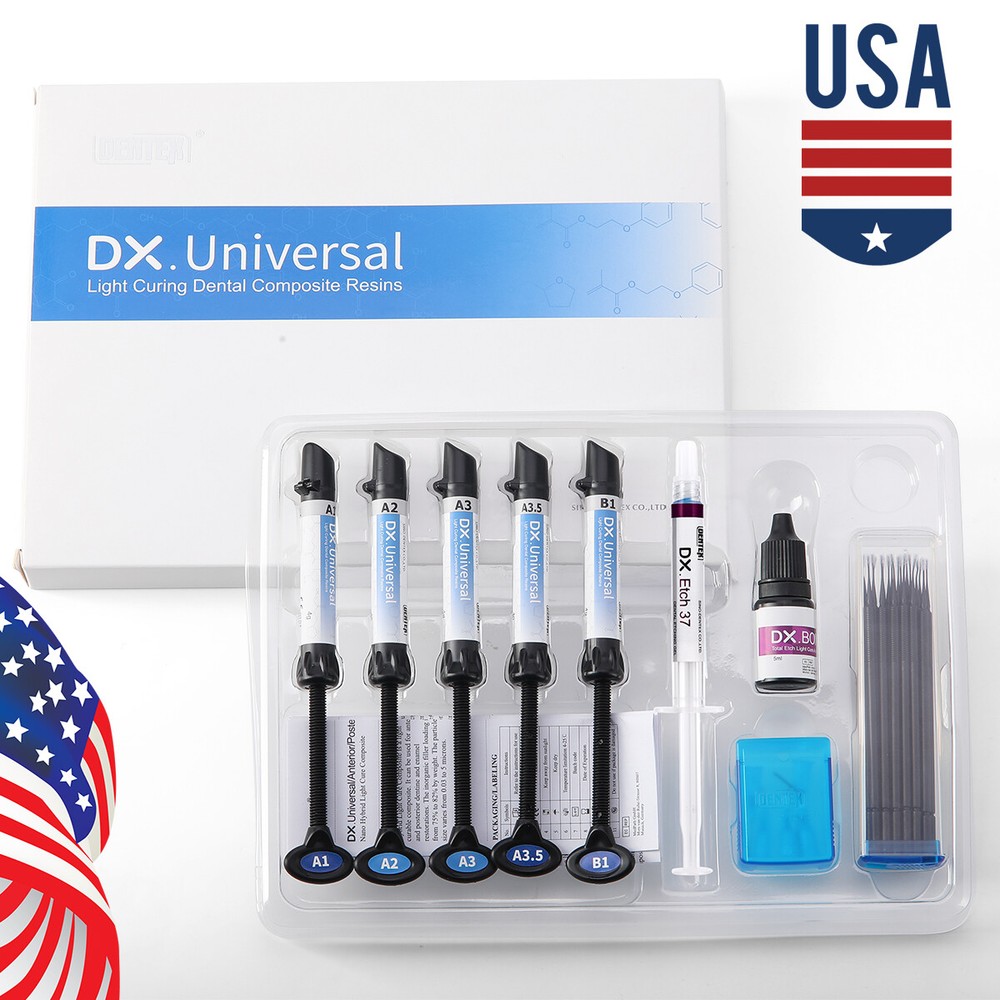 Cordless Light Cure Lamp 1S Curing Light/Etching Gel Adhesive Composite kit