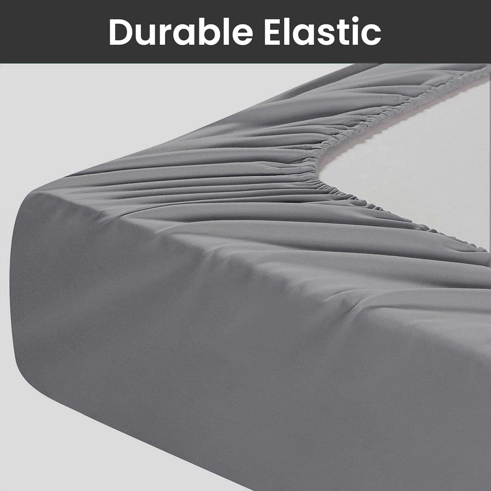18"- 21" Extra Deep Pocket Fitted Sheet Elastic Corner Straps Soft Bed Sheet Set