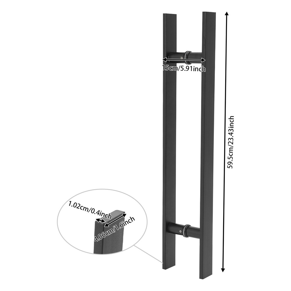 Double Sided Stainless Steel Door Handle black H Shape Door Pull Handle