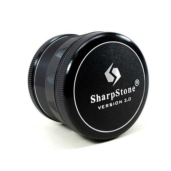 SharpStone V2 Hard Top 4 Piece 2.5” Herb / Spice Grinder BLACK AUTHENTIC