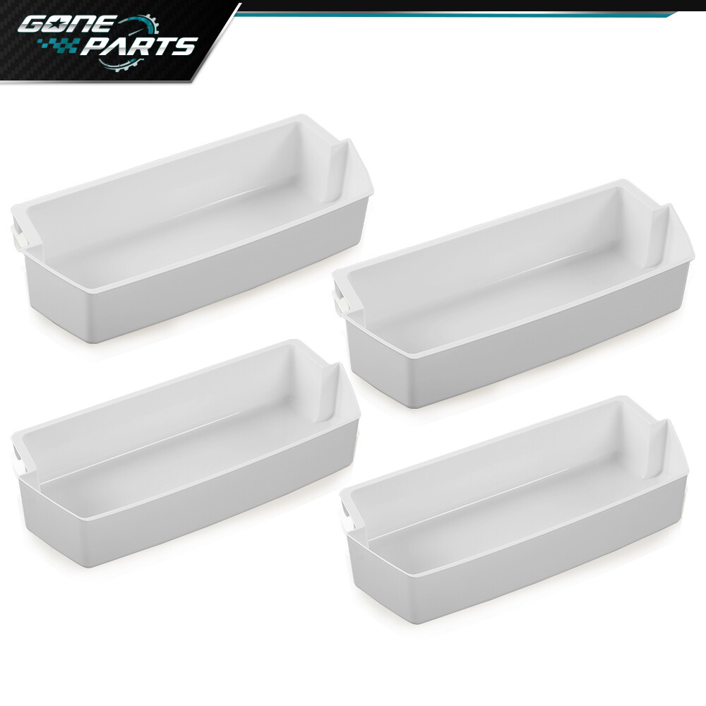 4 Packs White Shelf Bin Compatible with Kenmore Whirlpool Refrigerator