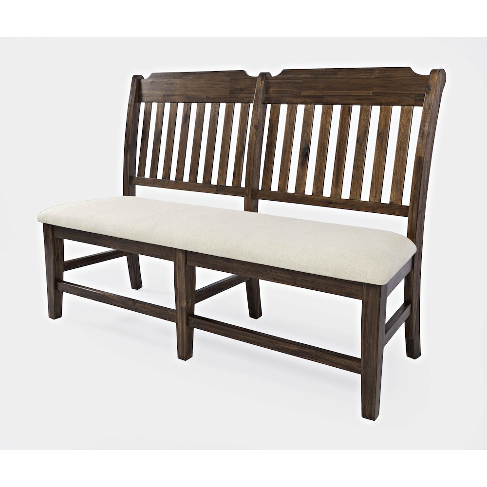 Bakersfield Mission Style 57'' Solid Acacia Upholstered Dining Bench