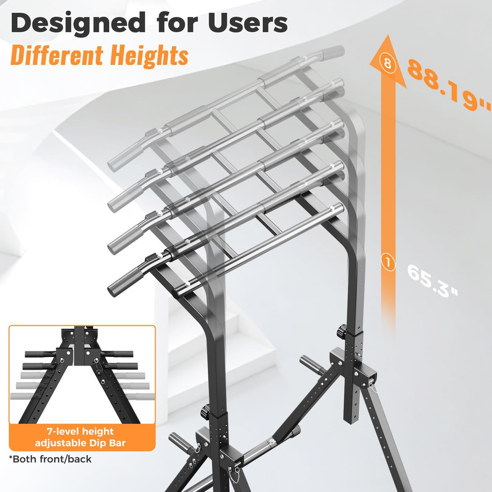 Pull up Bar, Multi-Function Pull up Dip Bar Station, Home Gym Workout Strength T