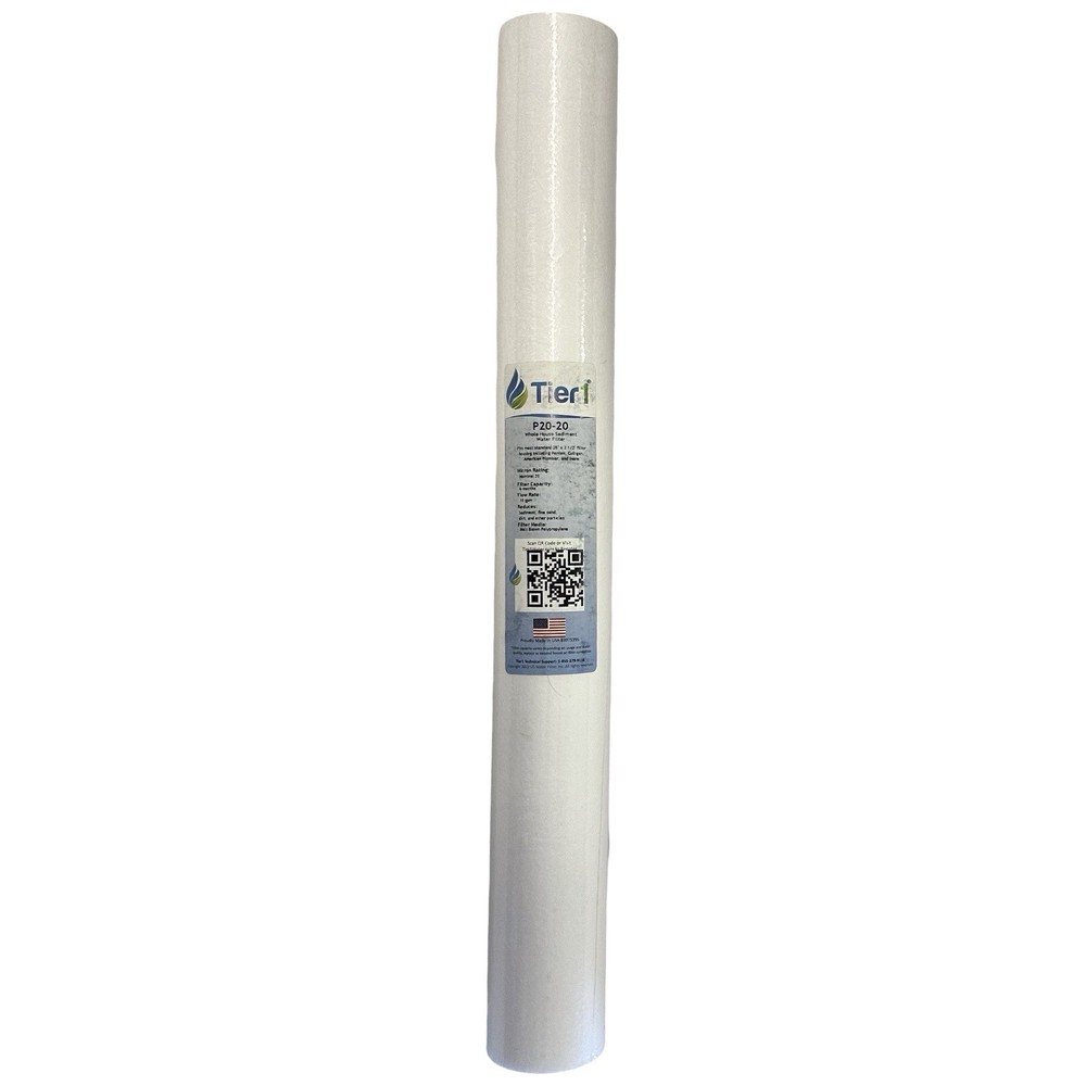 Tier1 20 x 2.5 Inch 20 Micron  Spun Wound Polypropylene Sediment Water Filter