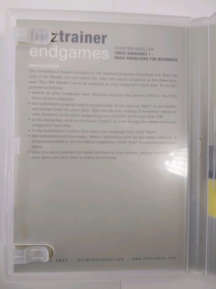 CHESS ENDGAMES Basic Knowledge for Beginners Karsten Muller VOLUME 1 Chessbase