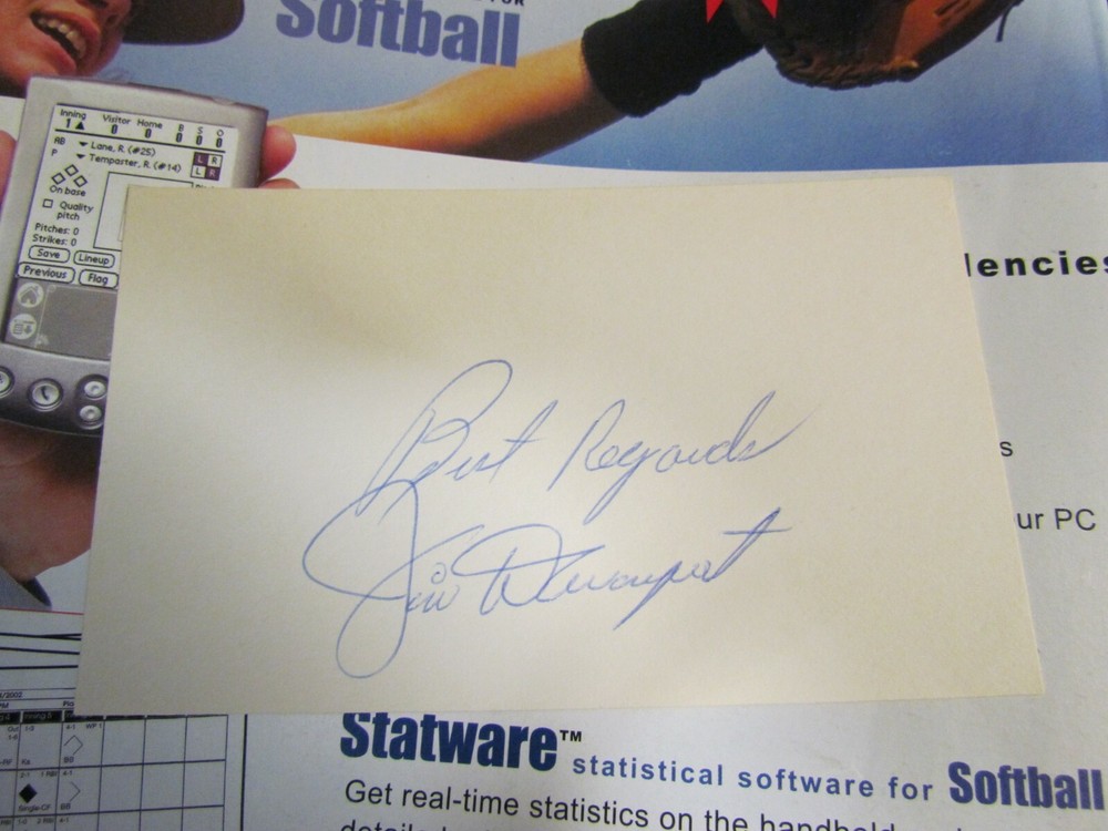 Jim Davenport autographed index card 2