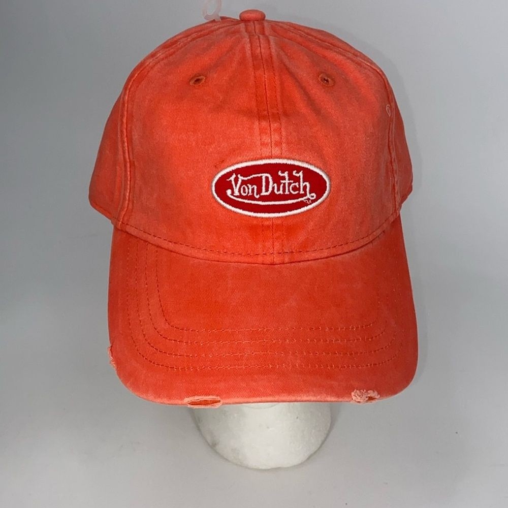 Von Dutch Twill Dad Cap Orange Strapback NWT Adjustable Baseball Hat