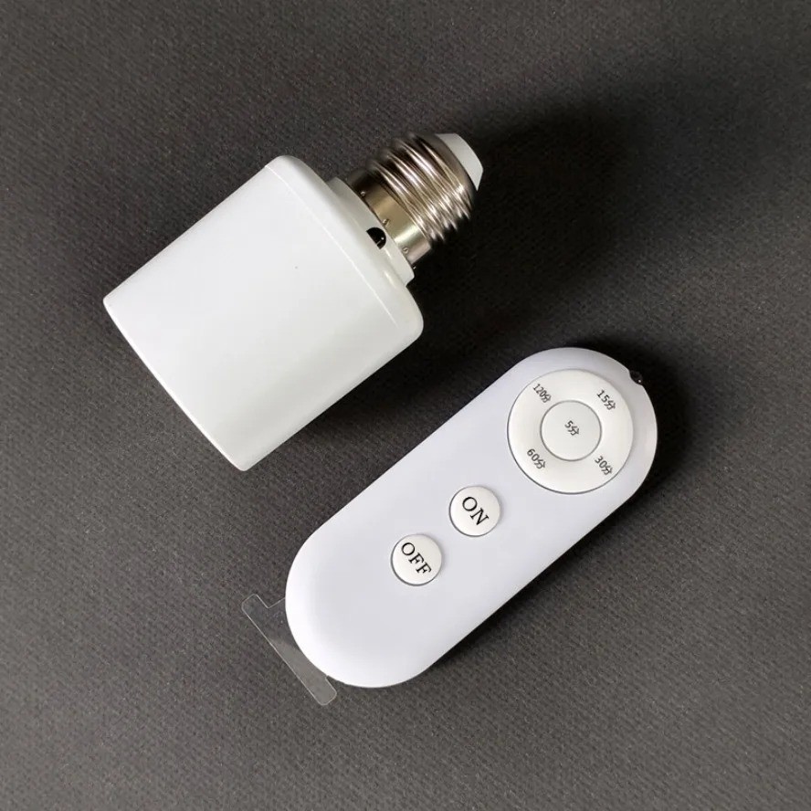 Wireless Remote Control Light Lamp E27 Screw Bulb Base Holder Cap Socket Switch