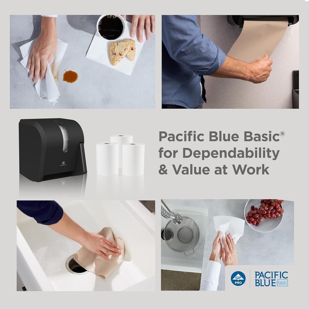 Pacific Blue Basic Recycled Hardwound Paper Towel Rolls by GP PRO ; Brown; 26...