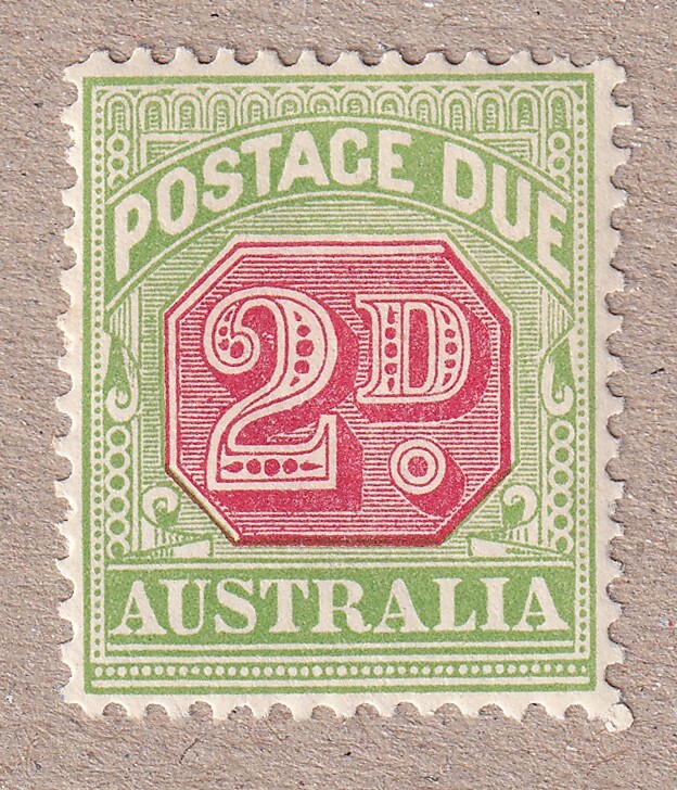 1909 AUSTRALIA POSTAGE DUE 2 P - CLASSIC NUMERAL STAMP 582Y2