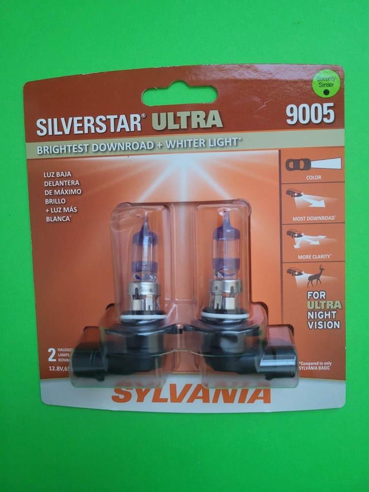 NEW - Sylvania 9005 Silverstar ULTRA NIGHT VISION Halogen Headlight Bulbs 2Pack