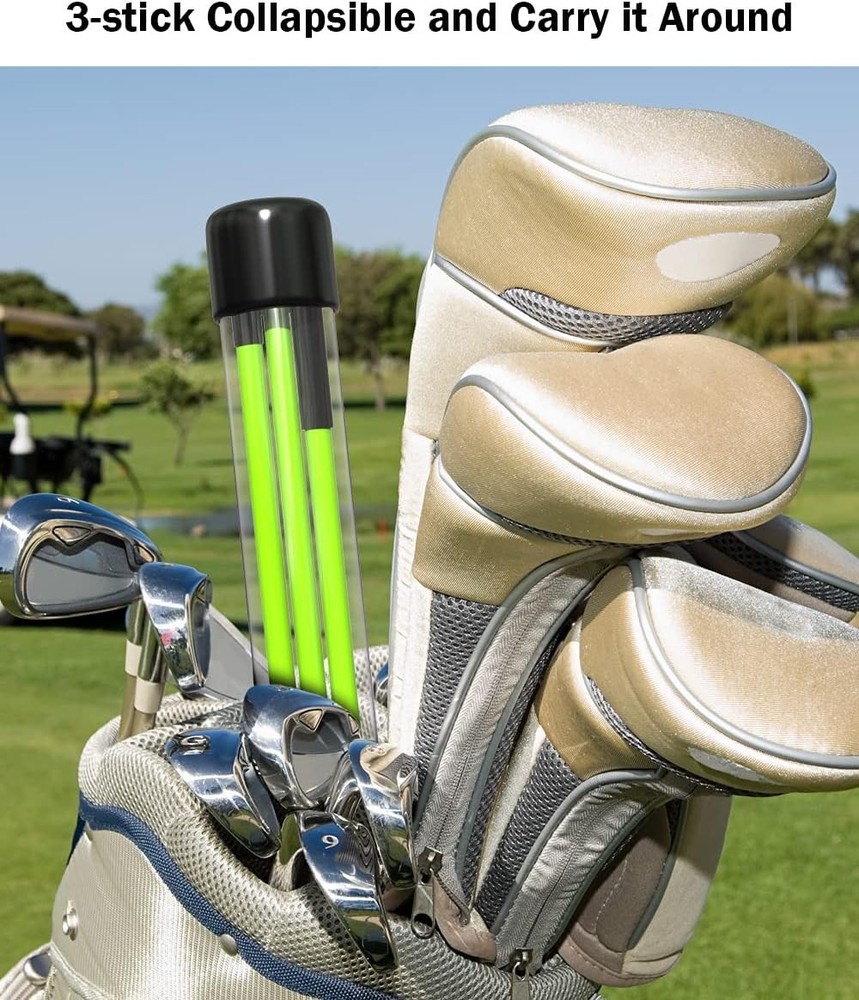 Rhino Valley Golf Alignment Sticks - Collapsible Golf Practice Rods for Aiming,