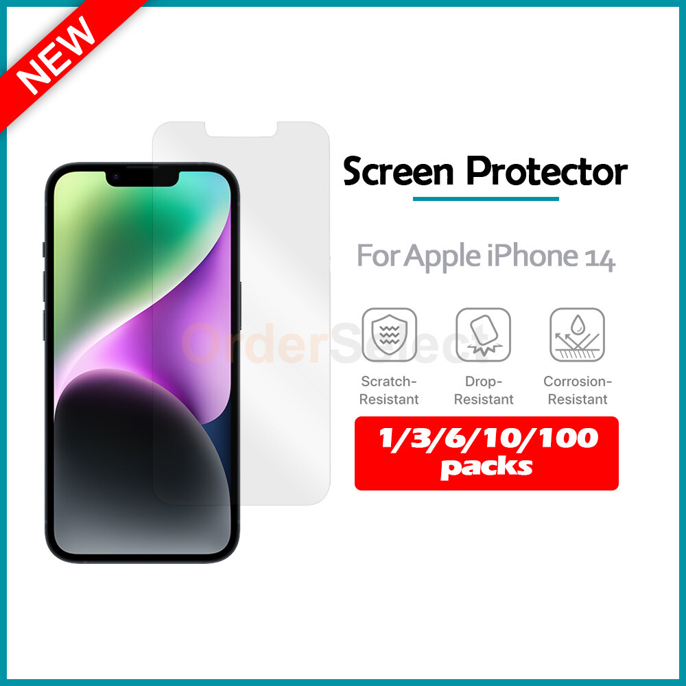 1-100 Lot LCD Ultra Clear HD Screen Shield Protector for Apple iPhone 14