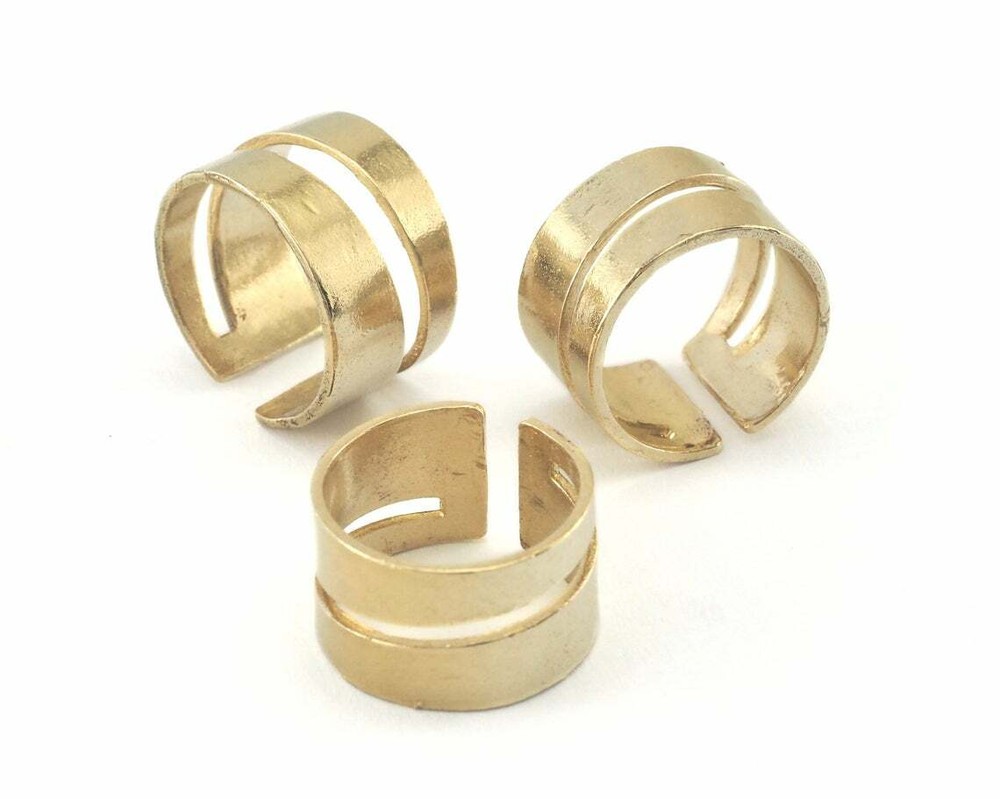 Minimalist Band Ring Adjustable Brass (16.5mm 6US inner size - Adjustable ) 4130