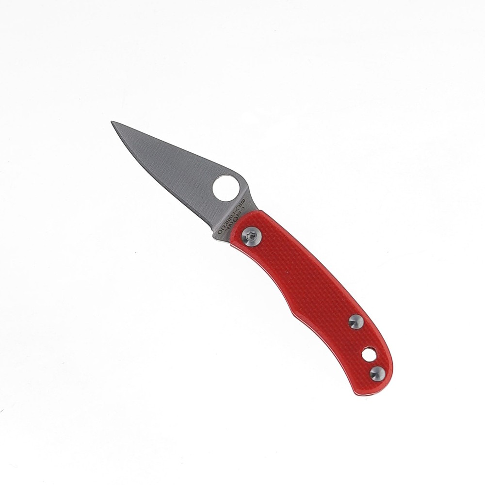 Spyderco Bug Folding Knife Red G10 Handle 12C27 Plain Edge C133GRDP