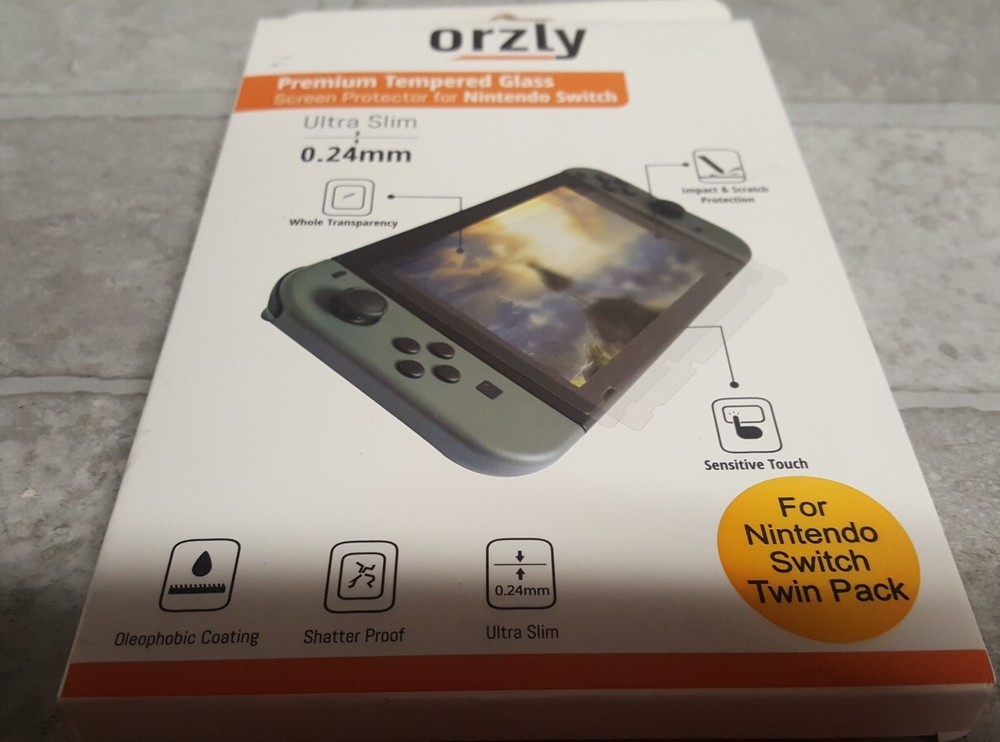 OPEN BOX Orzly Premium Tempered Glass Screen Protector for Nintendo Switch
