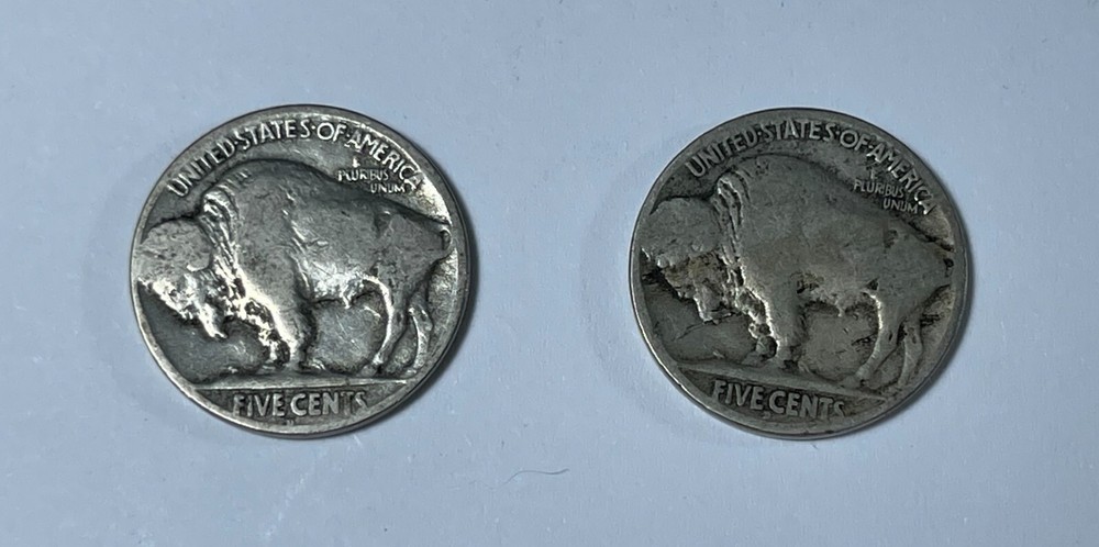 Errors 1915-D & 1925-D Buffalo 5C (#20715) Obv Die issues