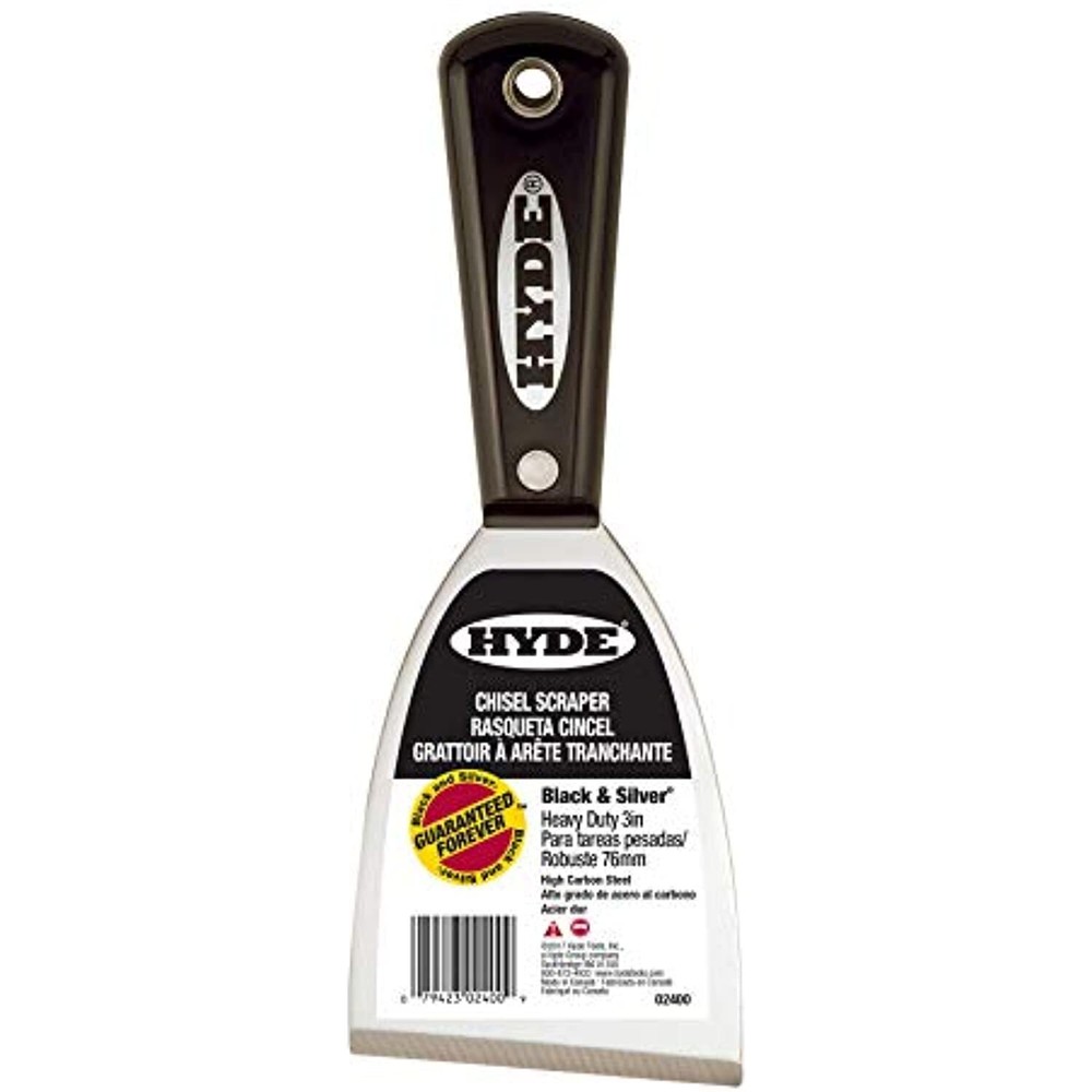 HYDE 02400 2400 Stiff Chisel Scraper, 3"
