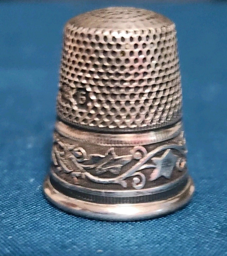 Antique Germany Sterling Silver Thimble Size 6