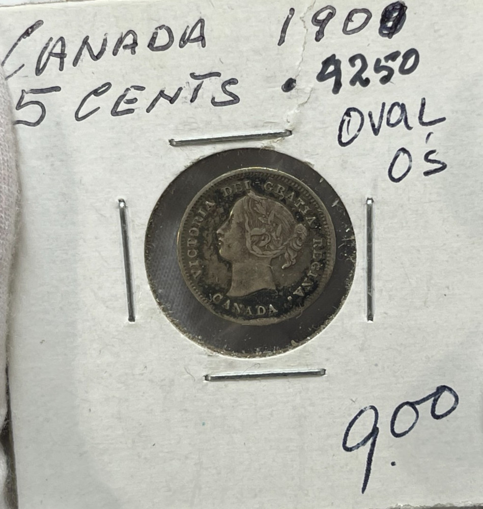 1900 Canada 5 Cents Silver Coin