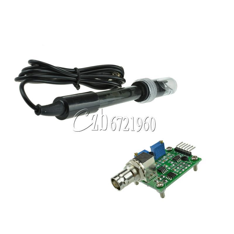Liquid PH0-14 Value Detect Sensor Module + PH Electrode Probe BNC for Arduino