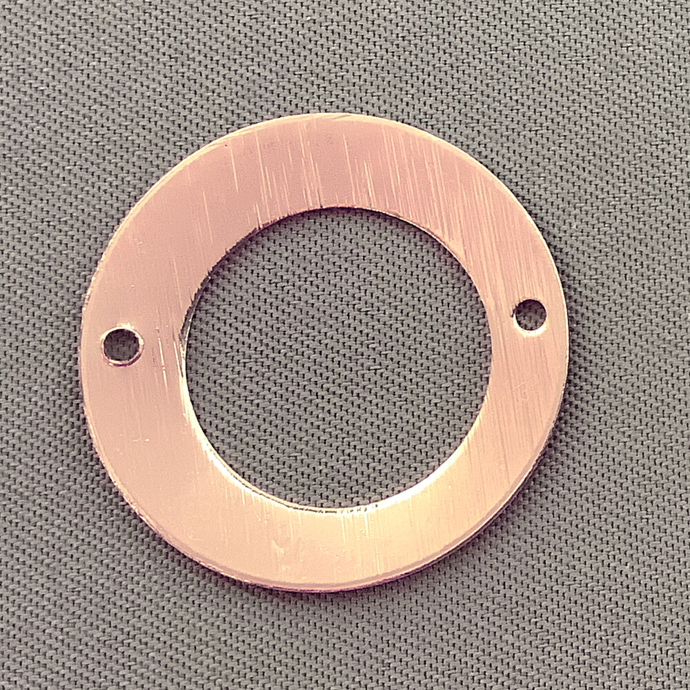Textured Concave Circle 2 Loop Links 22mm Solid Copper Q4 Per Pkg