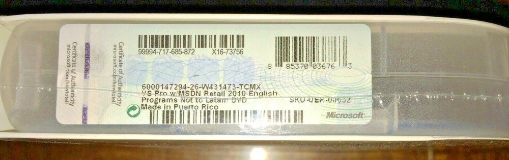 Microsoft Visual Studio 2010 Professional with MSDN,UEH-00032,Sealed Retail Box