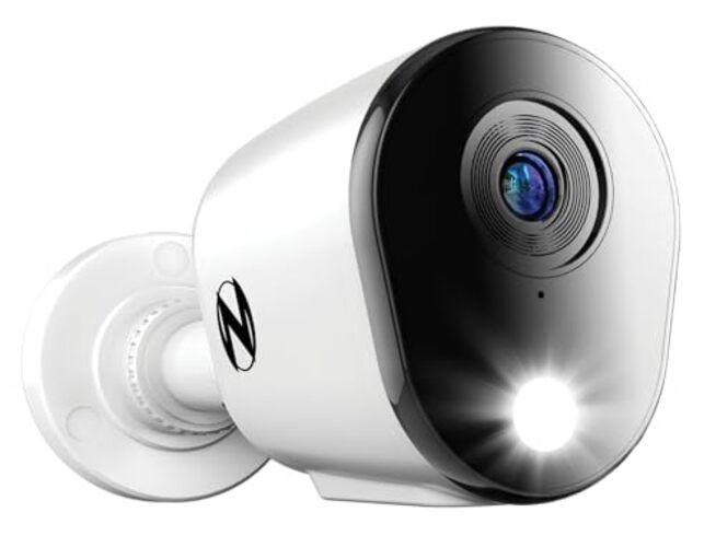 FTD4 Add On Wired 2K Deterrence Cameras with 2-Way Audio - 1 Pack - White