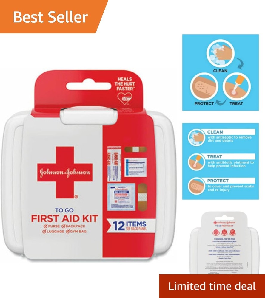Emergency Mini First Aid Kit, 12-Piece in Durable Case - Perfect for Adventures