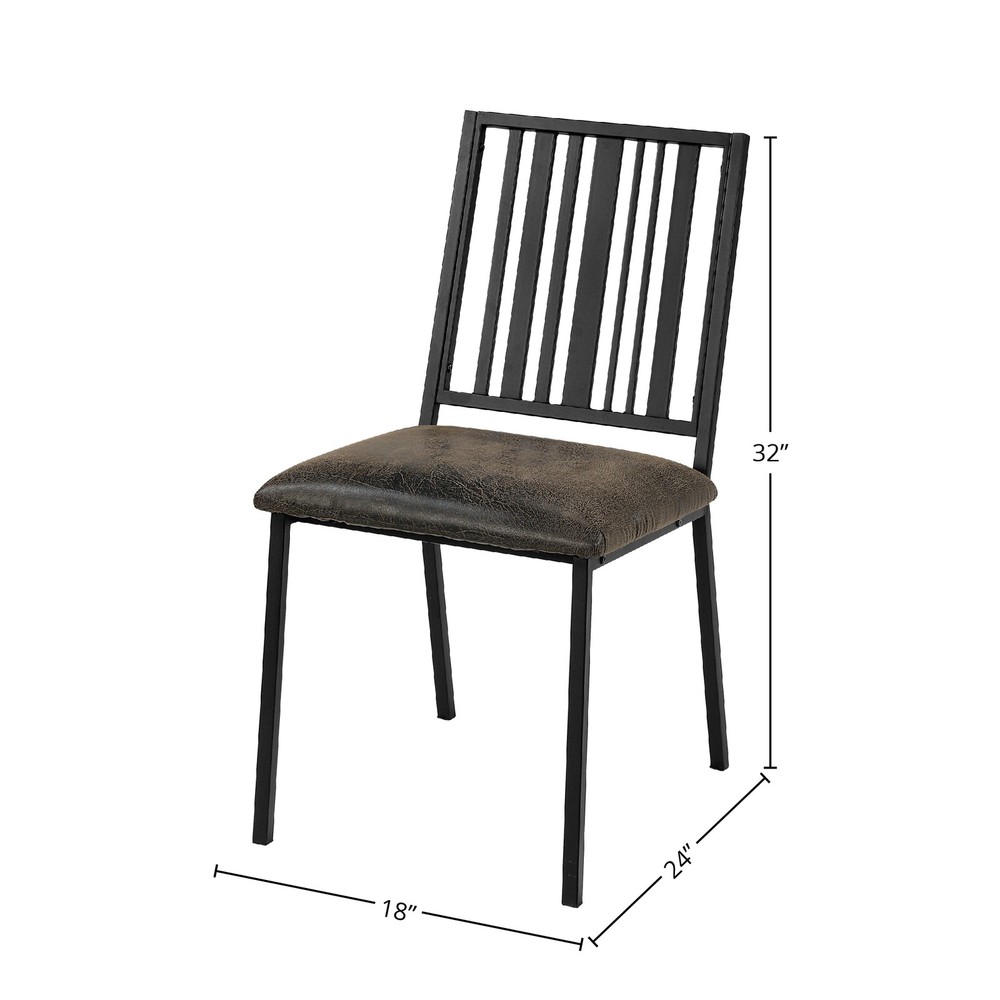 Brown and Black Slat Back Side Chair
