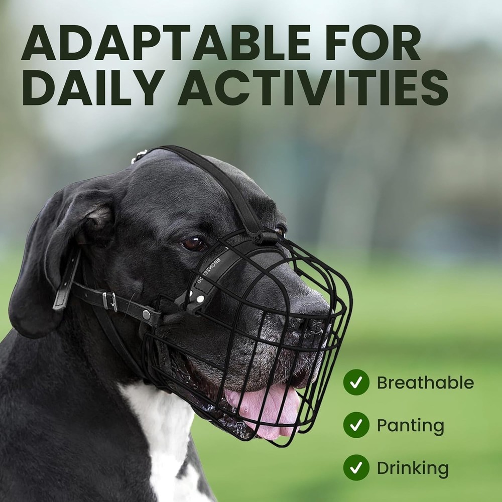 Adjustable Muzzle for Great Dane and Large Breeds - Safe & Breathable