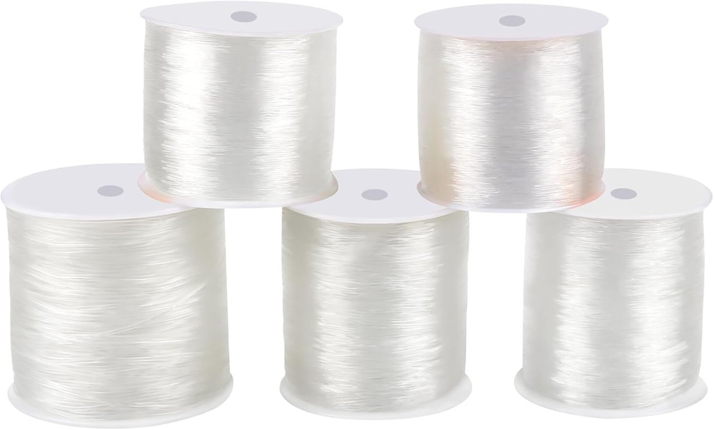 5 Pack Assorted Size Elastic String, Stretchy Bracelet String Crystal String Bea