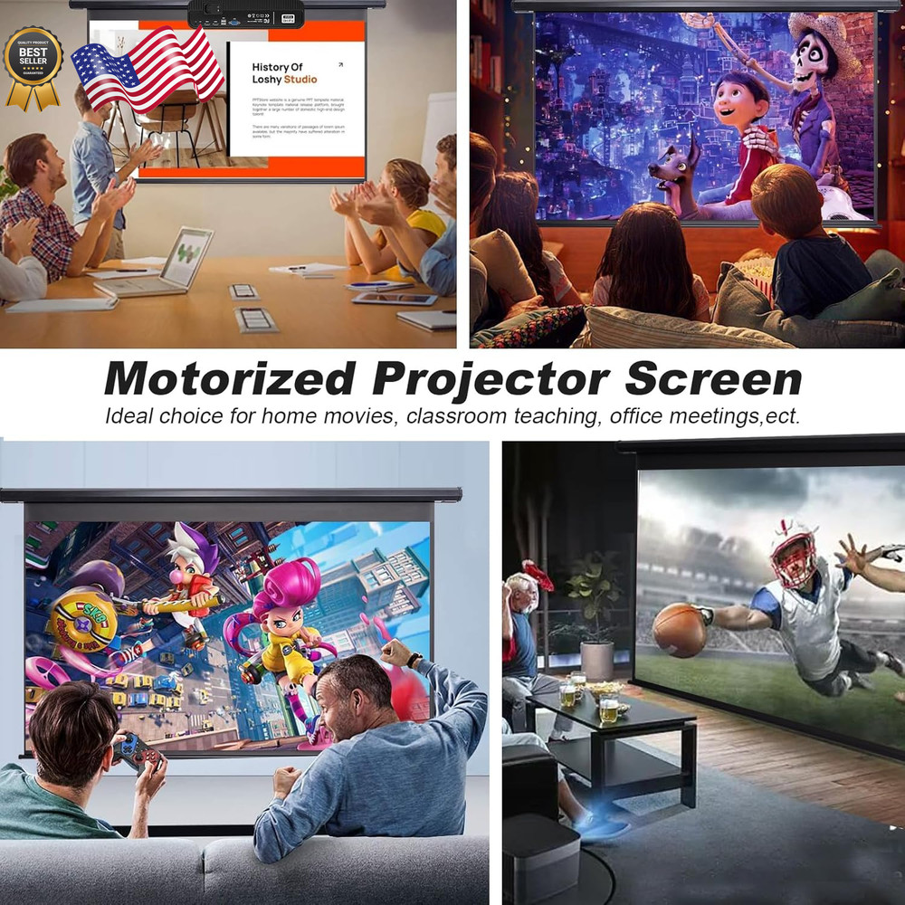 120 Inch Projector Screen Motorized 4:3 HD Electric Rising Projector Screen