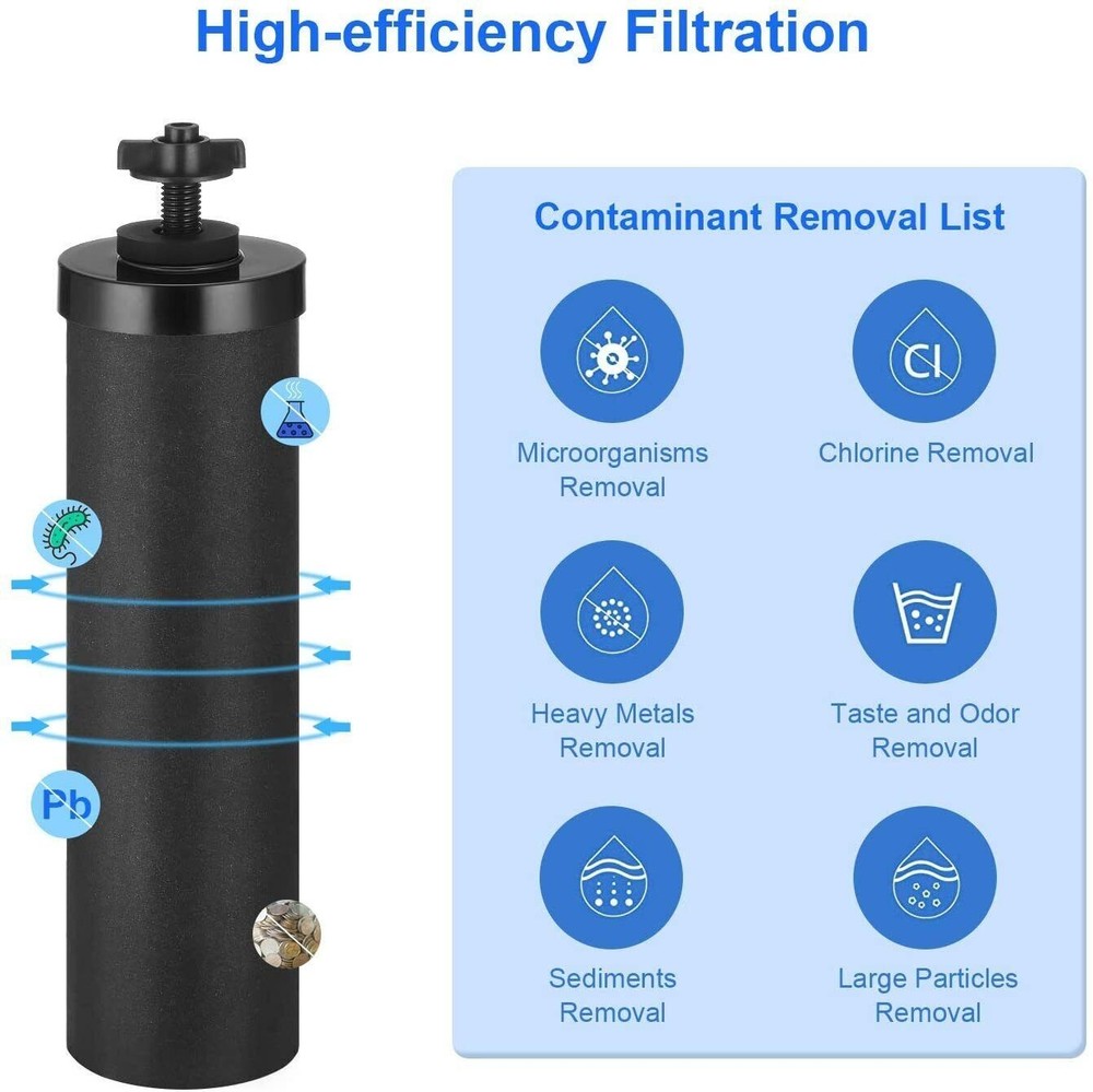 6 Packs Replacement Gravity System Filters BB9-2 Black For Berkey Water Filter