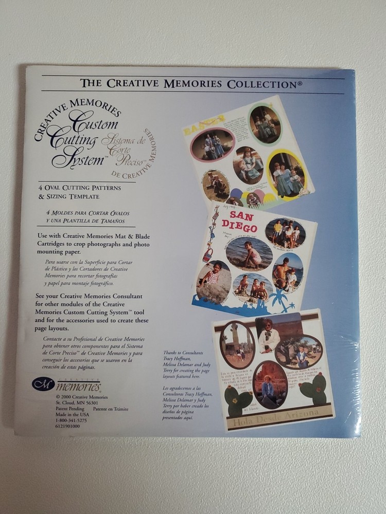 Creative Memories  Custom Cutting System 4 Oval Patterns & Sizing Template NIP