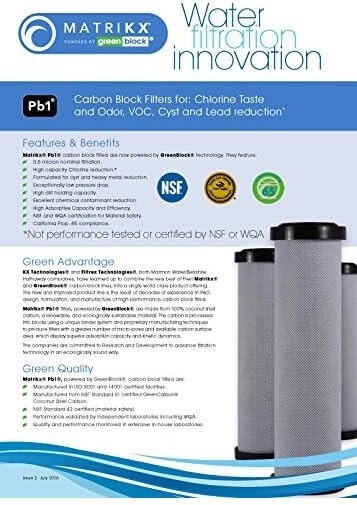 KX 06-250-20-GREEN | 20" Pb1 Carbon Block Filter VOC, Cyst and Lead Reduction