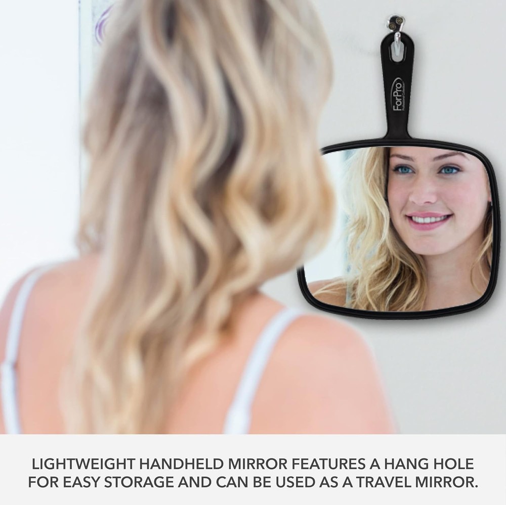 Extra Large Hand Mirror with Handle, 9" W x 12" L, Multi-Purpose Handheld Mirror