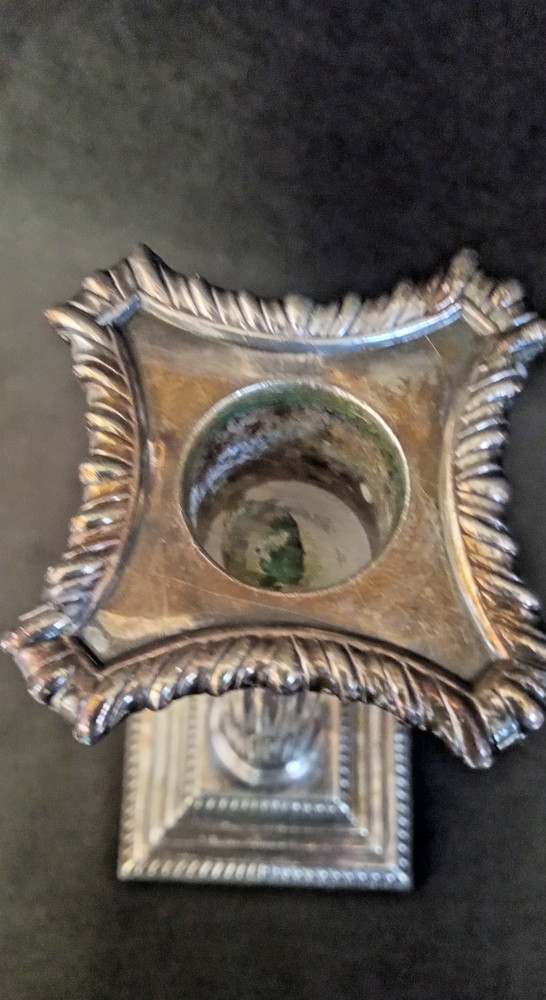 Heavy Silverplated 9" Victorian Column Candlesticks William Hutton & Sons 1890's
