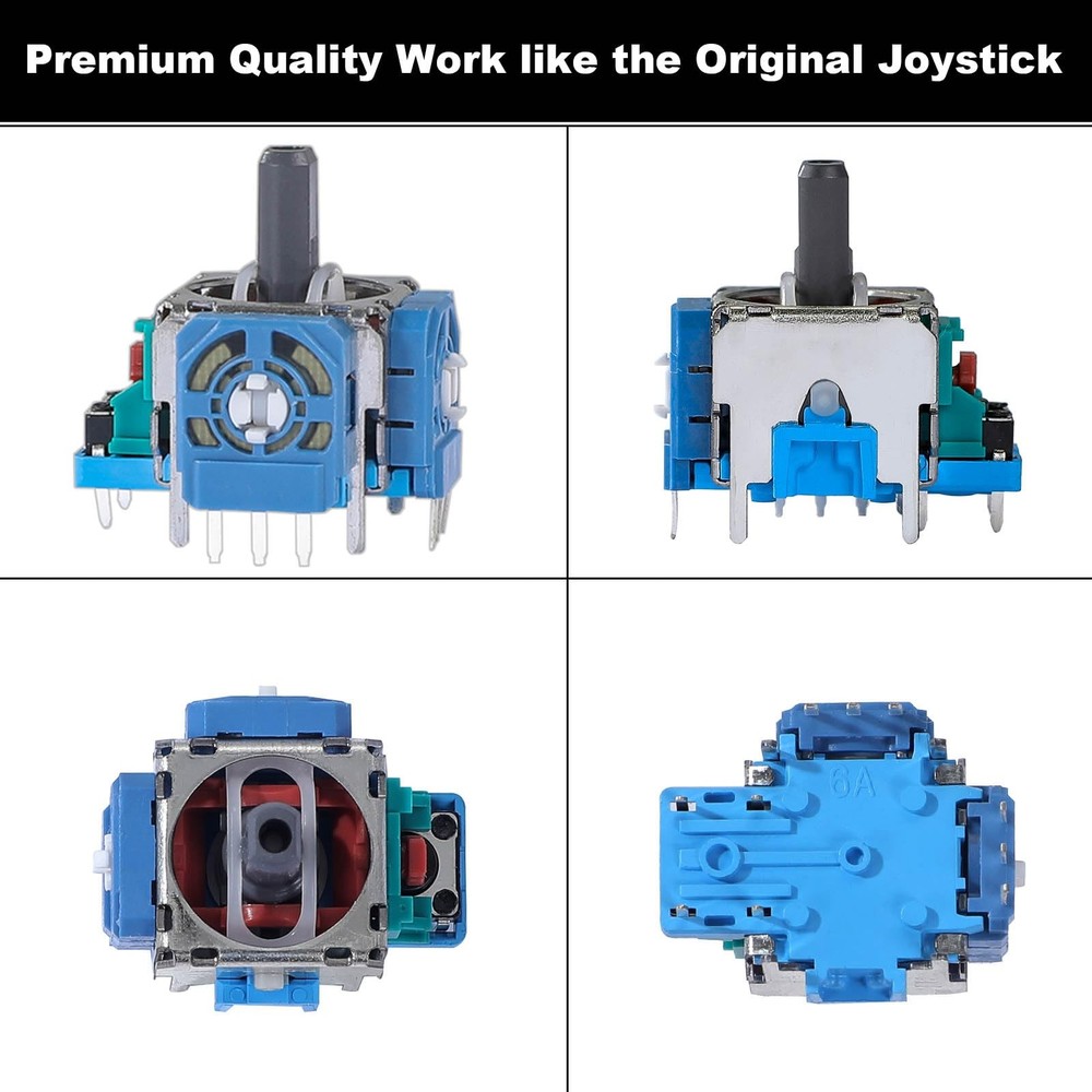 IKPEK 6 Pack Analog 3D Joysticks Replacement for PS5 Controller, Green - 6pcs