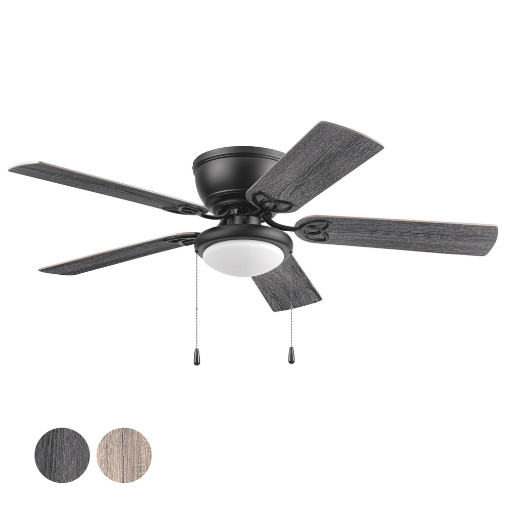 52" Black Traditional Indoor Ceiling Fan with Light