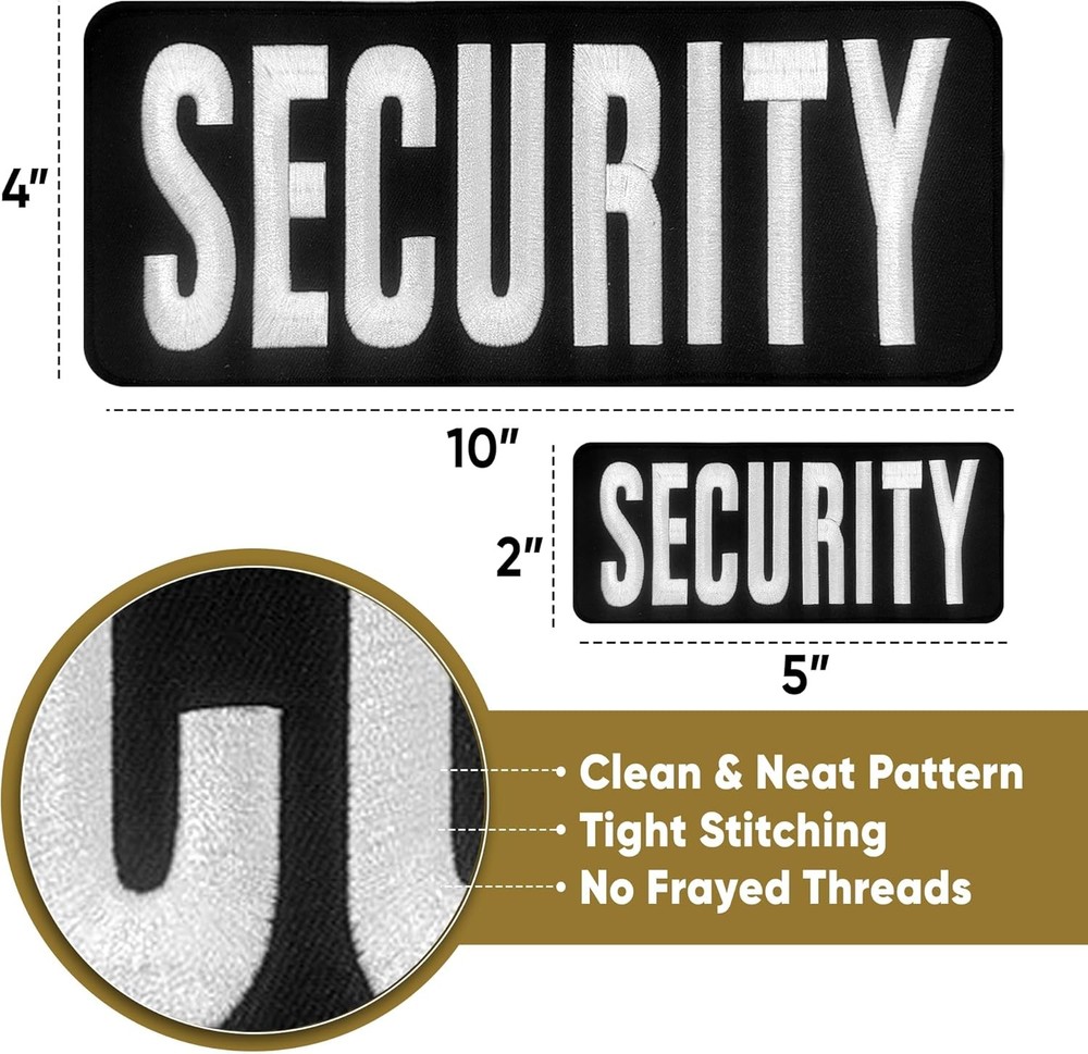 Security Badge - Patch - Patches for 4"x10", 2"x5", Red
