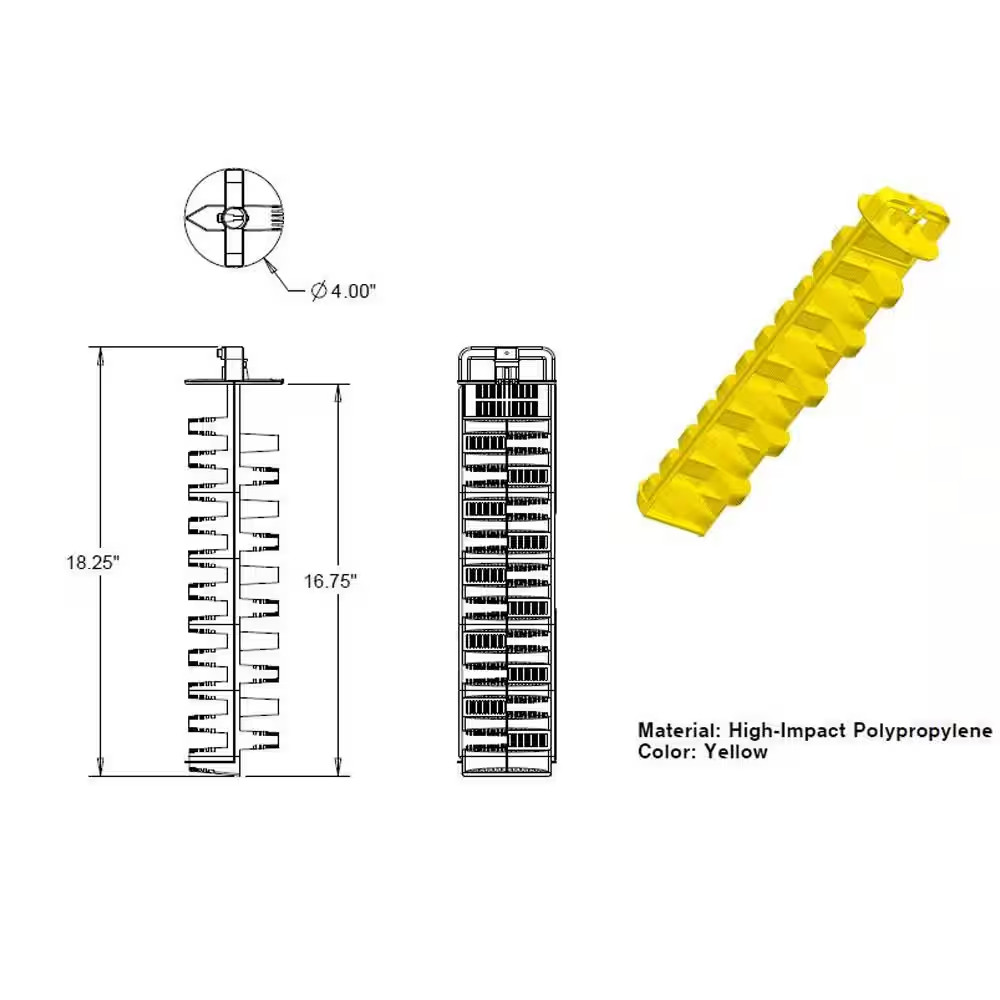 4 In. Septic Tank Tee Effluent Filter Yellow