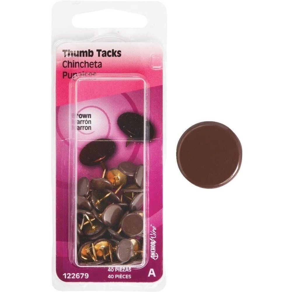 HILLMAN 40Pc Brown Thumb Tack