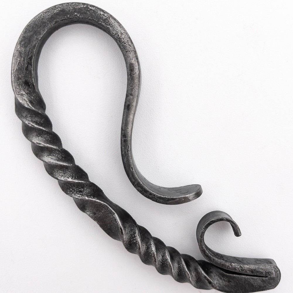 Scorching Contact Iron Pot Holder Hook Authentic Gray Iron Finish Rustic Style