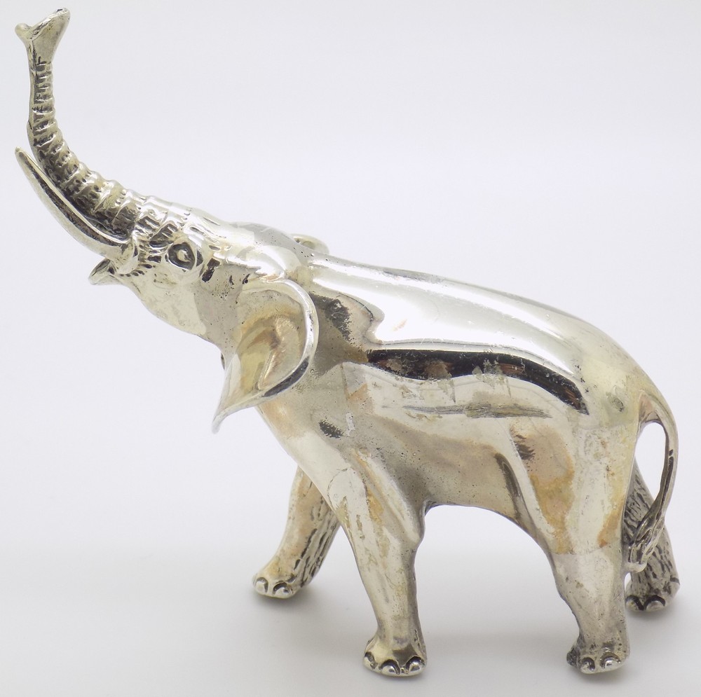 Vintage Italian Handmade Genuine Sterling Silver Large Elephant Solid Figurine